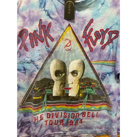 Rare 1994 Vintage Pink Floyd Rare The Division Bell Tie Dye AOP Tour Tee Size XL - Picture 2 of 8